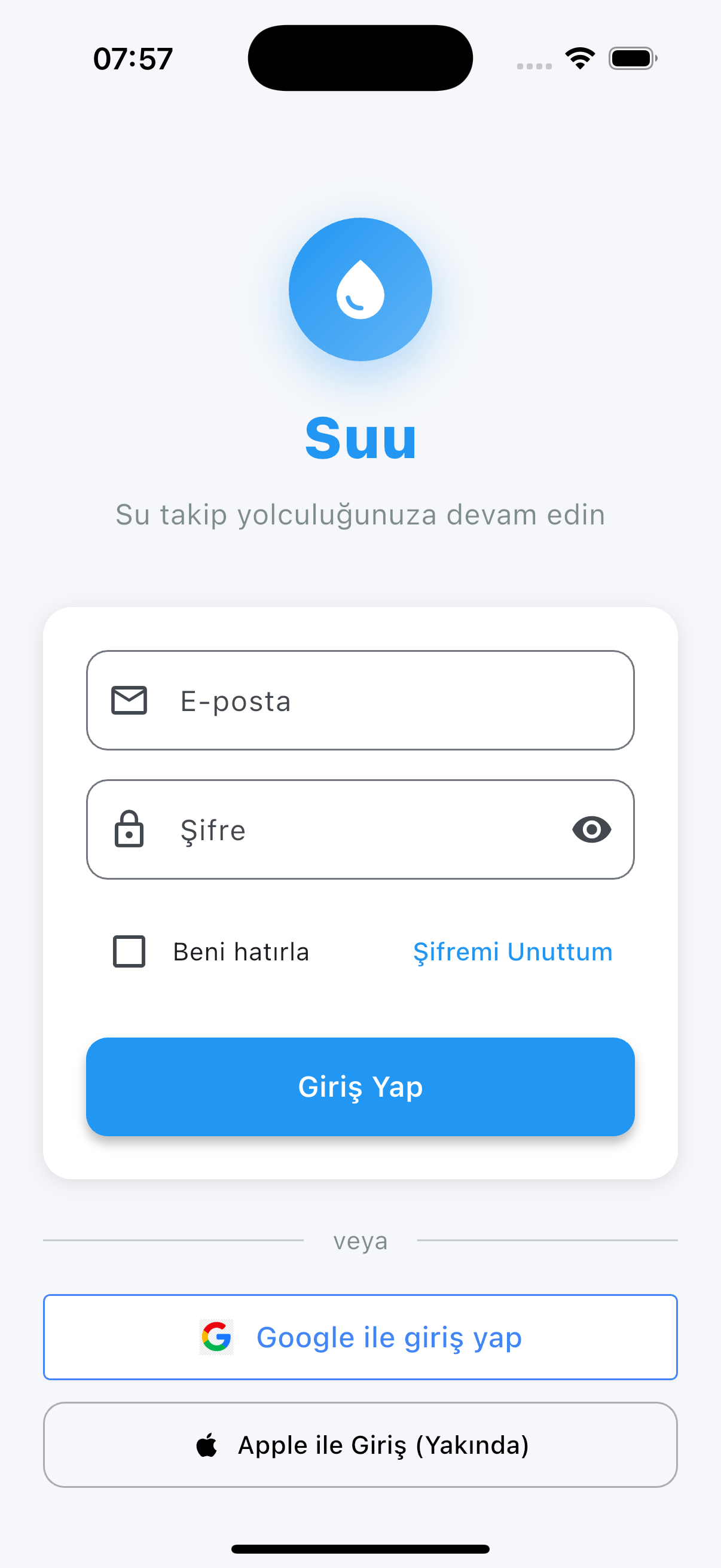 Suu Giriş Ekranı