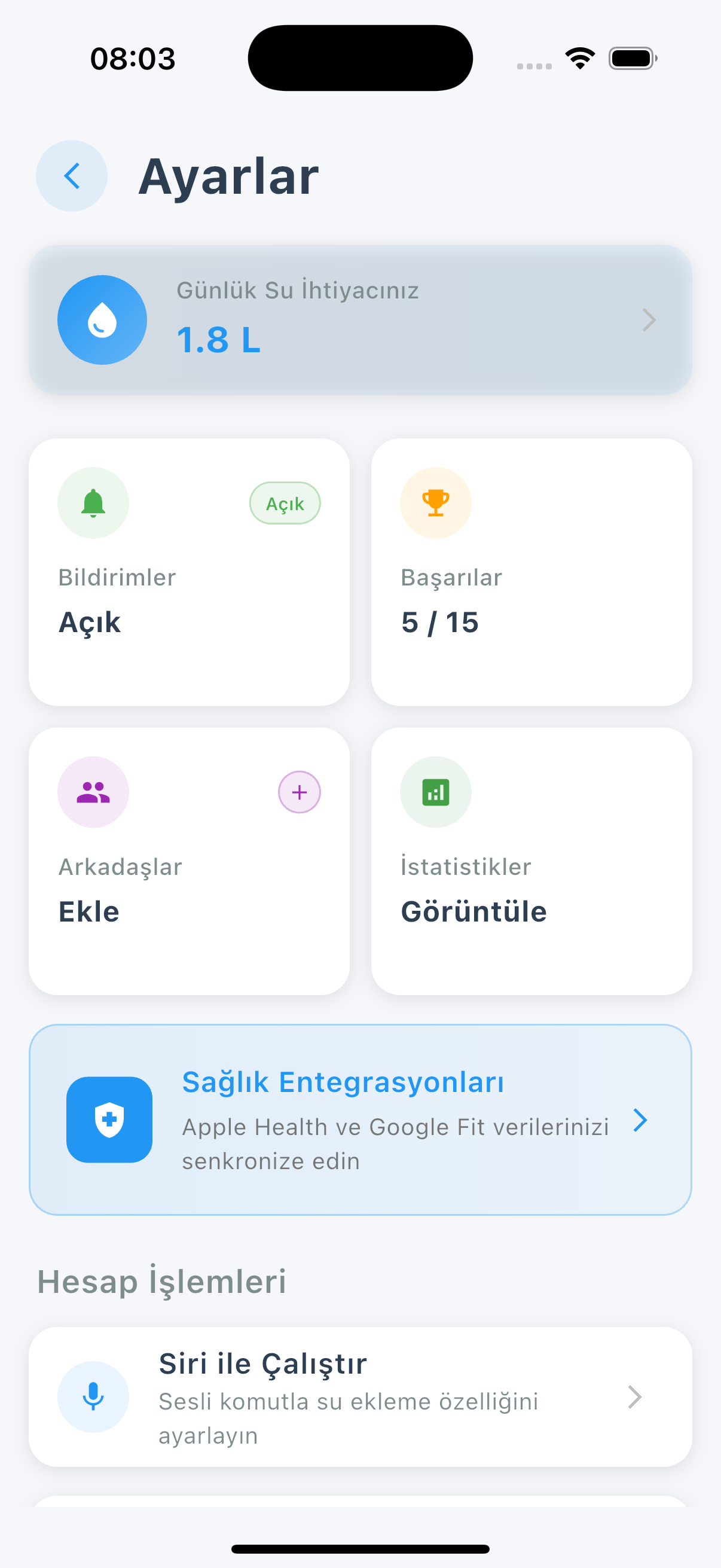 Suu Profil Ayarları